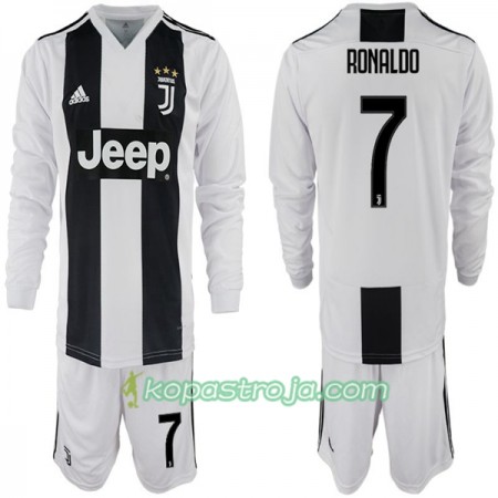 Billiga Fotbollströjor Juventus Ronaldo 7 Barn Hemma tröja 2018/19 Långärmad